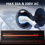 Portable EV Charger 7KW 32A | WiFi App Control | Type 2, Type 1 & GB/T Compatible | 5M Cable IP65