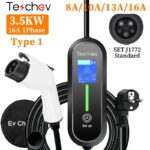 3.5KW Portable EV Charger | Type 2 IEC 62196 & Type 1 J1772 Compatible