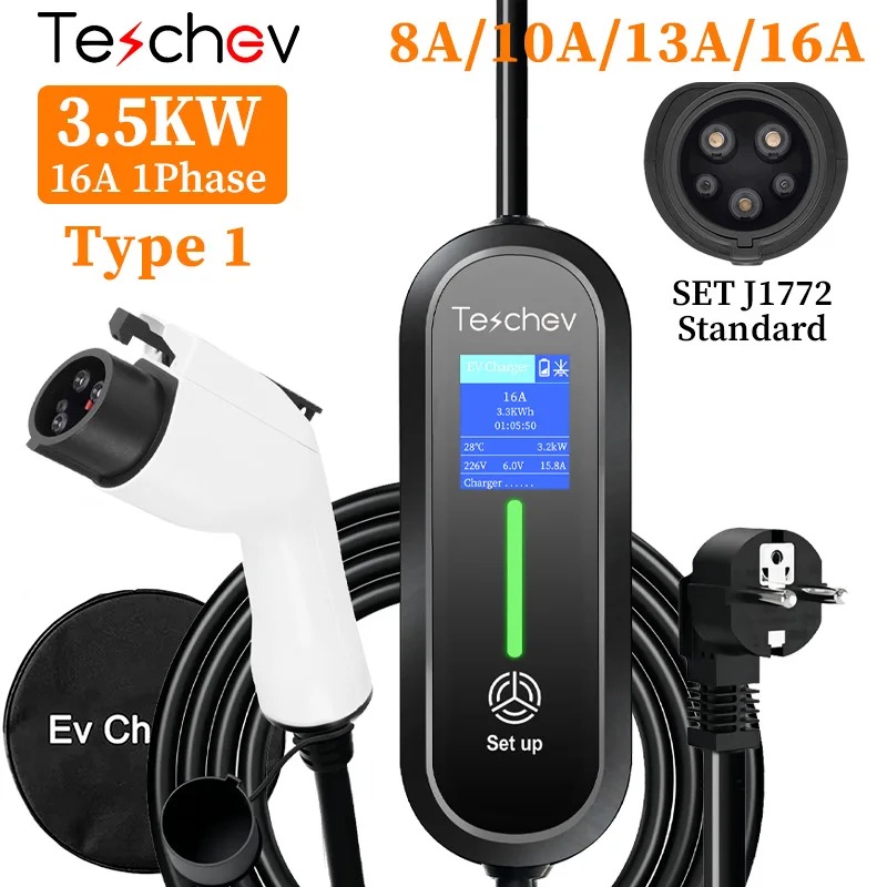 3.5KW Portable EV Charger — Type 2 IEC 62196 / Type 1 J1772 Wallbox Charging Station - Image 2