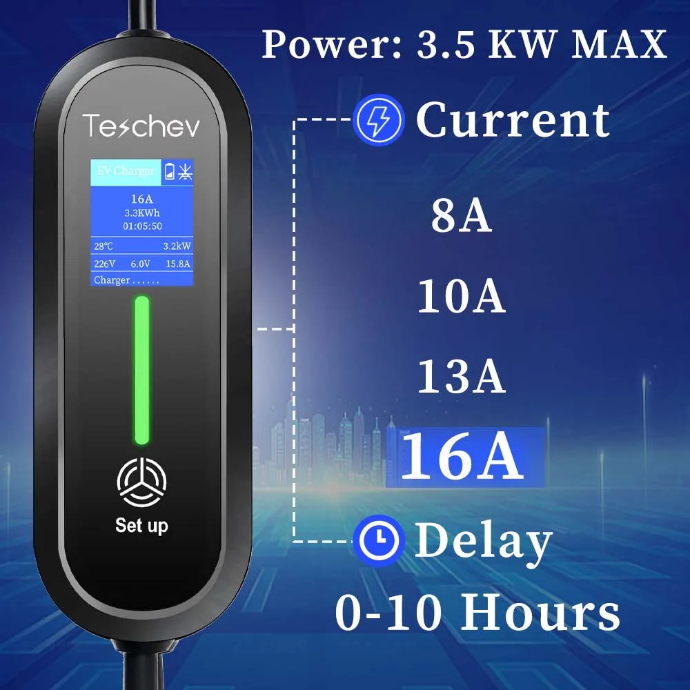 3.5KW Portable EV Charger — Type 2 IEC 62196 / Type 1 J1772 Wallbox Charging Station - Image 3