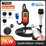 IPENGEN 7KW 32A portable EV charger with WiFi app control