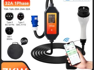 IPENGEN 7KW 32A portable EV charger with WiFi app control