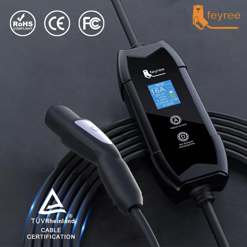 Portable EV Charger 3.5kW TS-NACS | Tesla Charging Station with 1.8″ LCD & Delay Timer