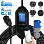 Portable EV Charger 7.2KW 32A | Type2 Type1 GB/T WiFi