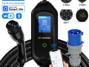 Portable EV charger 7.2KW 32A Type2 Type1 GB/T